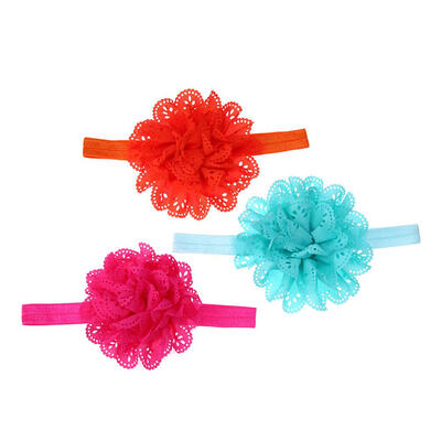 

3pcs Kid Headband Mesh Elastic Hairband Baby Colorful Flower Cute Hair Band