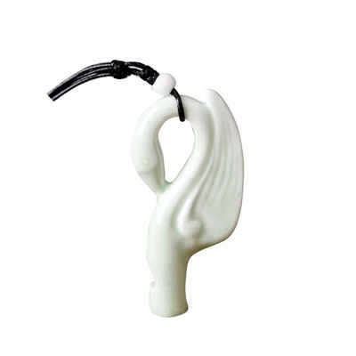 

Lovely Bird Lovers Whistle Ceramic Pendant Necklace Adjustable Handmade Long Sweater Chain Student Whistle