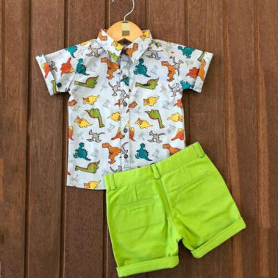 

Toddler Kids Baby Boys Summer Outfits T-shirt TopsPants Suit 2pcs Clothes Set