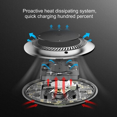 

Baseus Tornado 10W Qi Wireless Charger Fast Charging Pad Mat wCooler Fan