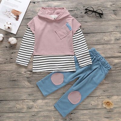 

Spring Autumn Casual Baby Long Sleeve Top And Outerwear And Trousers Kit Kid Three-piece Outfit Set