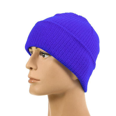 

Pure Color Striped Warm Knitting Wool Beanie Outdoor Riding Unisex Knitted Hat
