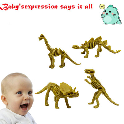 

YIWULA4Pcs Simulation Animal Dinosaur Tyrannosaurus Stegosaurus Skeleton Toy For Kid