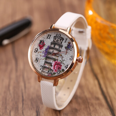 

Silver Pisa Leaning Tower Lady Personality Digital Quartz Watch