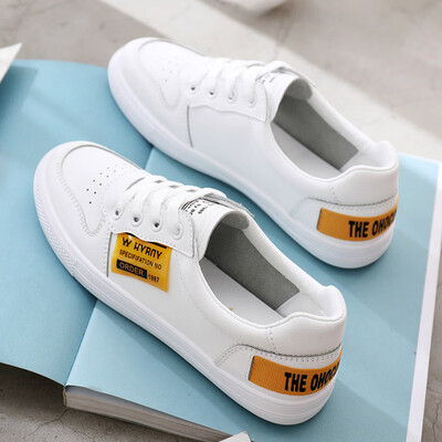 

White shoes women 2019 summer Joker breathable spring new chic leather flat-bottomed shallow Joker basic white shoes