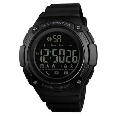 

SKMEI Mens Smart Watch Sports Digital Resin 50 Meter Waterproof Health Monitor Pedometer Dual Time Electronic Watch