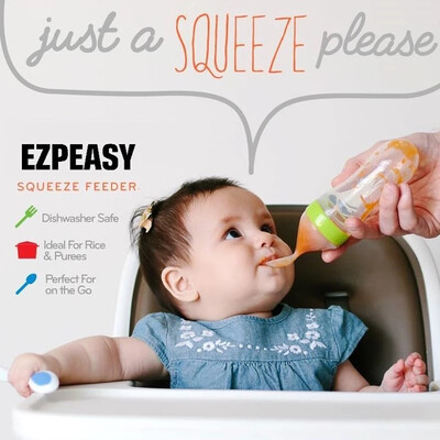 

Gobestart Baby Bottle Crowd Training Silicone Bottle Spoonfood Supplement Bottl