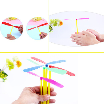 

YIWULA100pcs Plastic Bamboo Dragonfly Propeller Outdoor Toy Children Kids Gift Flying