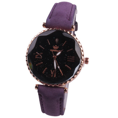 

Simple ladies quartz watch belt starry dial