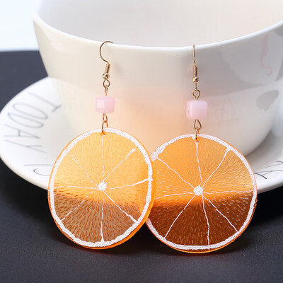 

2019 new brand design hand made lemon slice earrings minimalist generous summer earrings gift for women