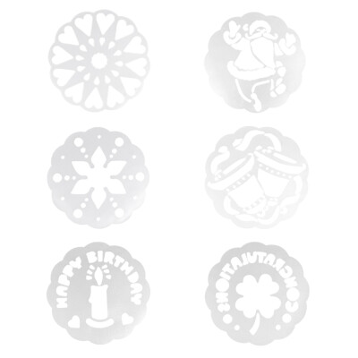 

6pcs Cake Decor Cupcake Stencils Template Mold Dies for Birthday Xmas Party