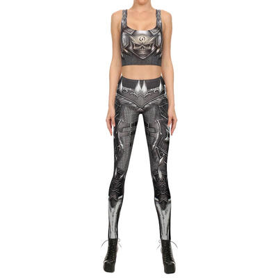 

Stretch 3D Digital Print Women Tank Tops Leggings Casual Sports Clothes Set