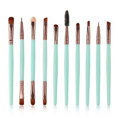 

10 Pcs Synthetic Hair Plastic Handle Makeup Brushes Eye Shadow Lip Gloss of Makeup Brushes Cosmetics Eyeshadow Makeup Tools
