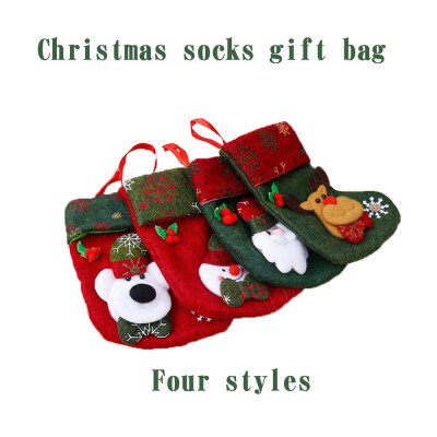 

Tailored 4PC Merry Christmas Plush Tree Hanging Gift Candy Small Socks Decoration