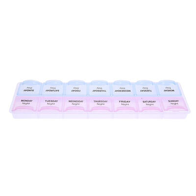

2Row 14Grid Portable Medicine Box Holder Storage Container Pill Case