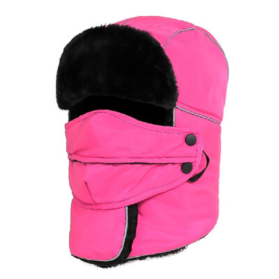 

Men Women Winter Thermal Hat Ushanka Trapper Trooper Hats Waterproof Windproof Hat with Earflaps Face Mask