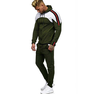 

Toponeto Mens Autumn Winter Pocket Sweatshirt Top Pants Sets Sports Suit Tracksuit