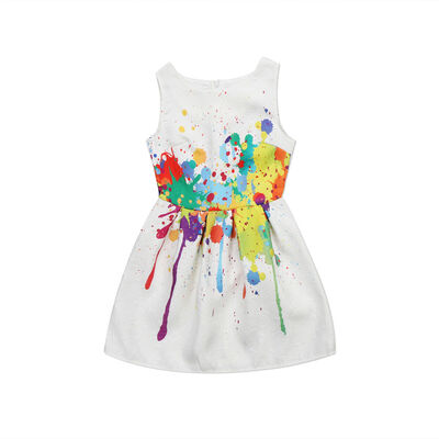 

Sleeveless Kids Girls Floral Summer Party Dress Sundress Clothes 5-12Y