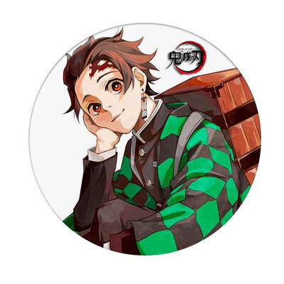

Anime Demon Slayer Kimetsu No Yaiba Anime Cartoon Round Tinplate Badge Collectible Brooch Bag Accessory