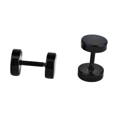 

1 Pair Fashion Brand Round Multi-size Black Stainless Steel Earrings Mens Punk Gothic Stud Earrings For Men