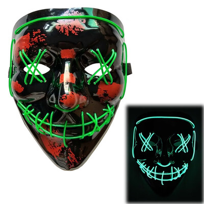 

Halloween Mask LED Maske Light Up Party Masks Neon Maska Cosplay Mascara Horror Mascarillas Glow In Dark Masque 10 Colors