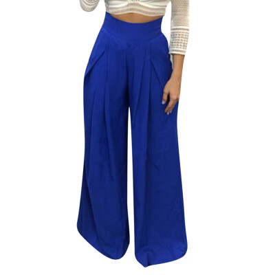 

Tailored Women Wide Leg Pants High Waist Sexy Zipper Chiffon Trousers Dance Party Pants