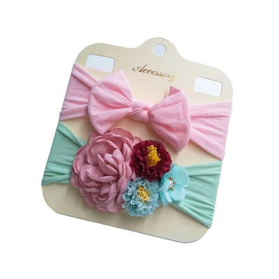 

2PCS Kids Girl Baby Headband Toddler Lace Bow Flower Hair Band Accessories