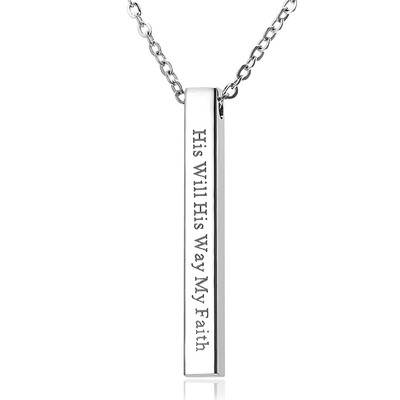 

Custom Personalized Vertical Bar Necklace Four Sides Engraved Date Name Pendant Necklace for Women Men Birthday Anniversary Gift