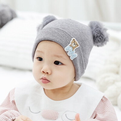 

Baby hat Fall&Winter Korean version headgear bifur bear cartoon baby boy&girl warm thick knitted hat