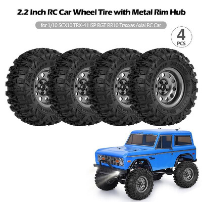 

4PCS 22 Inch RC Car Wheel Tire with Metal Rim Hub for 110 SCX10 TRX-4 HSP RGT RR10 Traxxas Axial RC Car