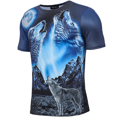 

3d T Shirt Animal Wolf Hip Hop Rock Personality Creative Summer O-neck Tee Shirts