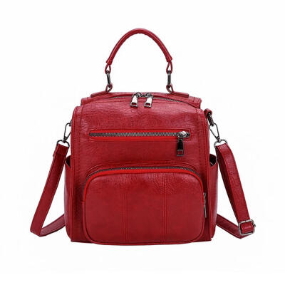 

Women PU Leather Travel Backpack Zipper Multifunctional Casual Shoulder Bag