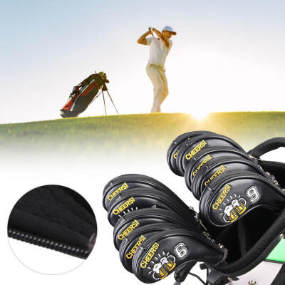 

Greensen 10PCS PU Golf Iron Head Covers Club Driver Headcovers Set Zipper Opening 3 PW SW AW