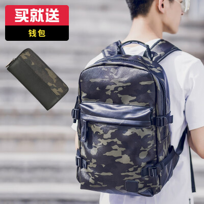 

Ai Biao Backpack Shoulder Bag Mens Fashion Travel Bag Camouflage College StudentsLeisure School Bag Korean Computer Bag