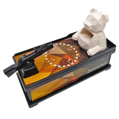 

Creative Bear Piggy Bank Coin Shooting Toy Children Adult Desktop Game Gift