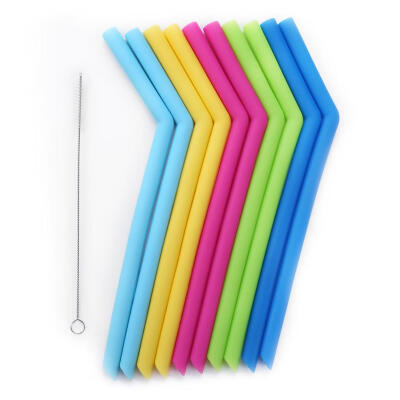 

Reusable Food Grade Children Silicone Straw Kids Beverage Straw Brush Set