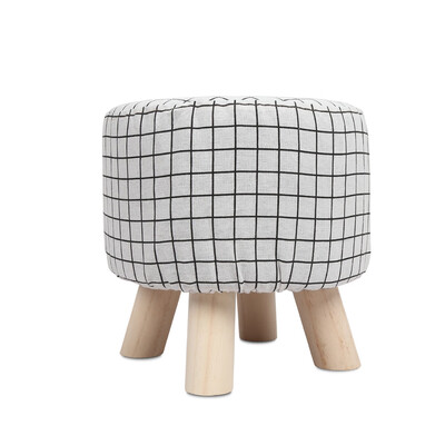 

Washable Solid Wood Simple Round Stool Shoes Chair Short Legs Sofa