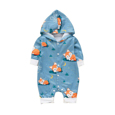 

Newborn Baby Girl Boy Fox Hooded Romper Bodysuit Jumpsuit Cotton Clothes Outfits