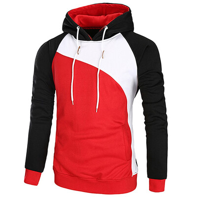 

Casual Color Blocking Drawstring Hoodie
