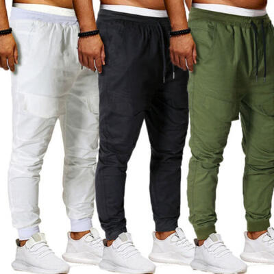 

Mens Slim Fit Urban Straight Leg Trousers Casual Pencil Jogger Cargo Pants