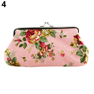 

Womens Coin Purse Money Bag Case Wallet Keys Card Pouch Big Flower Pattern Hasp