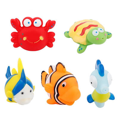 

Greensen 5Pcs Cartoon Animal Ocean Baby Bath Squirters Silicone Water Spraying Tub Toy Kids Shower Toy
