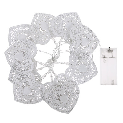 

10LED Cool White Metal Love Heart Wedding Party String Fairy Light