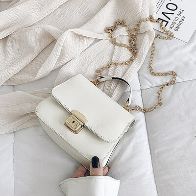 

Texture bag female 2019 new simple solid color fashion chain shoulder slung casual temperament wild handbag