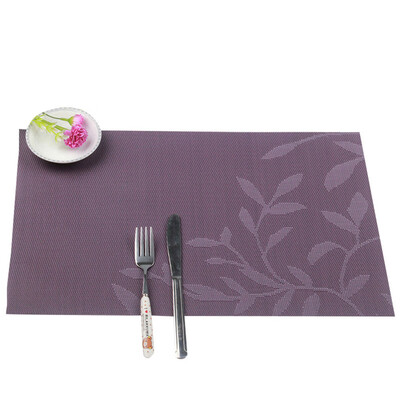 

Kitchen Jacquard PVC Home Dining Table Mat Non-slip Waterproof Placemat Decor