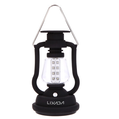 

Lixada 120 Lumens 16 LEDs Outdoor Portable Water Resistant Rechargeable Hand Crank Camping Lantern Solar Camping Light Lamp for Hi