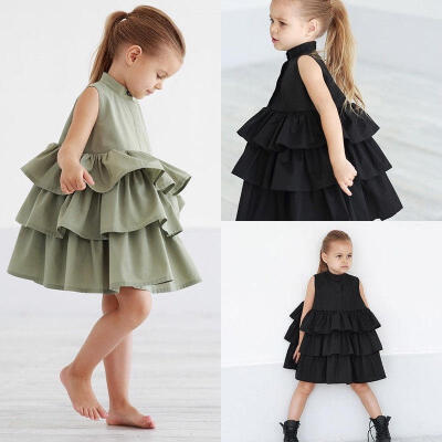 

Toddler Kids Baby Party Princess Ruffle Tutu Princess Formal Dress Girls Clothes