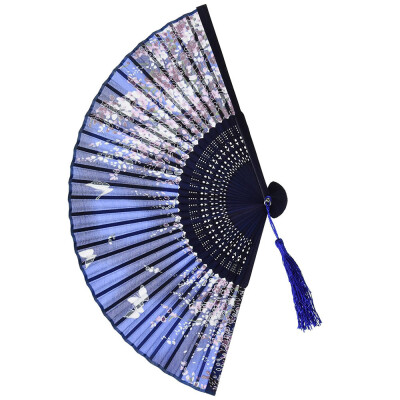 

〖Follure〗Pattern Folding Dance Wedding Party Lace Silk Folding Hand Held Flower Fan