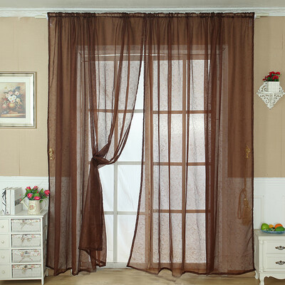 

Gobestart Solid Color Tulle Door Window Curtain Drape Panel Sheer Scarf Valance OR