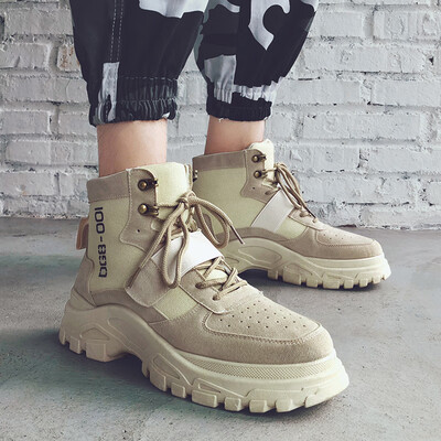 

Autumn mens shoes British wind Martin boots military boots tooling high boots short boots Korean version of the wild tide brand desert mens boots